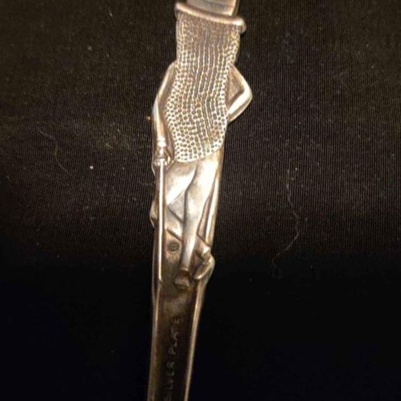 VINTAGE CARLTON SIVLER PLATE PLANTERS MR. PEANUT SLOTTED SPOON 5 1/4" Long - Picture 9 of 9